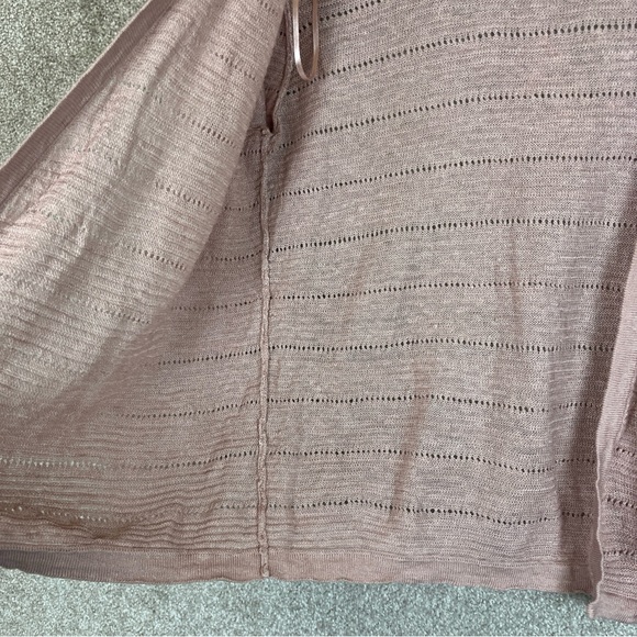 Cynthia Rowley Cardigan Womens Medium Pink Linen Long Sleeve Open Front- 1959* - Picture 7 of 11